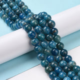 Natural Apatite Beads Strands, Round, 8~9mm, Hole: 1mm, about 45~48pcs/strand, 15.7 inch, 2Strand/Set