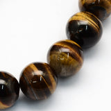 Natural Tiger Eye Round Beads Strands,  8.5mm, Hole: 1.2mm, about 46~48pcs/strand, 15 inch, 5Strand/Set