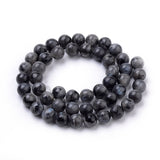 Natural Larvikite Beads Strands, Round, 6mm, Hole: 1mm, about 59~61pcs/strand, 15 inch, 10Strand/Set