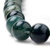 Natural Moss Agate Beads Strands, Round, 6mm, Hole: 1mm, about 59~62pcs/strand, 15 inch, 5Strand/Set