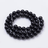 Natural Black Onyx Beads Strands, Dyed, Round, 8mm, Hole: 1mm, about 47pcs/strand, 15.7 inch, 5Strand/Set