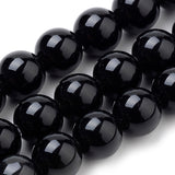 Natural Black Onyx Beads Strands, Dyed, Round, 8mm, Hole: 1mm, about 47pcs/strand, 15.7 inch, 5Strand/Set