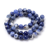 Natural South Africa Sodalite Beads Strands, Round, 8mm, Hole: 1mm, about 45~50pcs/strand, 15.7 inch, 5Strand/Set