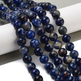 Natural South Africa Sodalite Beads Strands, Round, 8mm, Hole: 1mm, about 45~50pcs/strand, 15.7 inch, 5Strand/Set