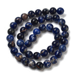 Natural South Africa Sodalite Beads Strands, Round, 8mm, Hole: 1mm, about 45~50pcs/strand, 15.7 inch, 5Strand/Set