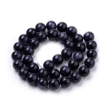 Synthetic Blue Goldstone Beads Strands, Round, 8mm, Hole: 1mm, about 50pcs/strand, 15.7 inch, 5Strand/Set