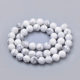 Natural Howlite Beads Strands, Round, 8mm, Hole: 1mm, about 50pcs/strand, 15.7 inch, 5Strand/Set