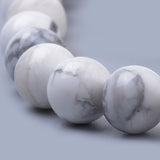 Natural Howlite Beads Strands, Round, 8mm, Hole: 1mm, about 50pcs/strand, 15.7 inch, 5Strand/Set