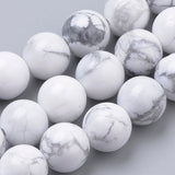 Natural Howlite Beads Strands, Round, 8mm, Hole: 1mm, about 50pcs/strand, 15.7 inch, 5Strand/Set