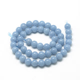 Natural Angelite Beads Strands, Anhydrite Beads, Round, 8mm, Hole: 1mm, about 50pcs/strand, 15.7 inch(39.8cm), 2Strand/Set