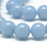 Natural Angelite Beads Strands, Anhydrite Beads, Round, 8mm, Hole: 1mm, about 50pcs/strand, 15.7 inch(39.8cm), 2Strand/Set