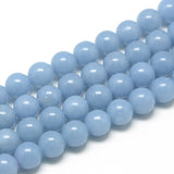 Natural Angelite Beads Strands, Anhydrite Beads, Round, 8mm, Hole: 1mm, about 50pcs/strand, 15.7 inch(39.8cm), 2Strand/Set