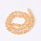 Grade A Natural Citrine Beads Strands, Round, 8mm, Hole: 1mm, about 50pcs/strand, 15.7 inch