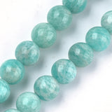 Natural Amazonite Beads Strands, Grade A, Round, 10mm, Hole: 1mm, about 18~20pcs/strand, 7.6 inch, 2Strand/Set