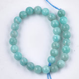 Natural Amazonite Beads Strands, Grade A, Round, 6mm, Hole: 0.8mm, about 30~33pcs/strand, 7.4 inch, 5Strand/Set