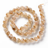 Natural Citrine Beads Strands, Round, 8mm, Hole: 0.9mm, about 50~52pcs/strand, 15.35 inch(39cm), 3Strand/Set