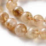 Natural Citrine Beads Strands, Round, 8mm, Hole: 0.9mm, about 50~52pcs/strand, 15.35 inch(39cm), 3Strand/Set