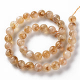 Natural Citrine Beads Strands, Round, 10mm, Hole: 0.9mm, about 38~39pcs/strand, 15.35 inch(39cm)