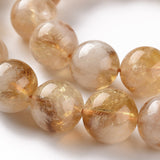 Natural Citrine Beads Strands, Round, 10mm, Hole: 0.9mm, about 38~39pcs/strand, 15.35 inch(39cm)