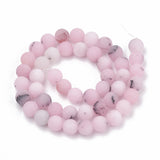 Natural Plum Blossom Jasper Beads Strands, Frosted, Round, 6mm, Hole: 1mm, about 63pcs/strand, 15.5 inch, 5Strand/Set