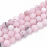 Natural Plum Blossom Jasper Beads Strands, Frosted, Round, 6mm, Hole: 1mm, about 63pcs/strand, 15.5 inch, 5Strand/Set