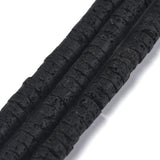 Natural Lava Rock Beads Strands, Heishi Beads, Flat Round/Disc, 6x3mm, Hole: 1mm, about 119~131pcs/strand, 14.76~15.74 inch(37.5~40cm), 3Strand/Set