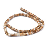 Natural Picture Jasper Beads Strands, Heishi Beads, Flat Round/Disc, 6x3mm, Hole: 1mm, about 119~131pcs/strand, 14.76~15.74 inch(37.5~40cm), 3Strand/Set