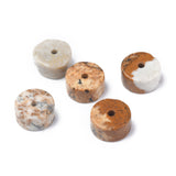 Natural Picture Jasper Beads Strands, Heishi Beads, Flat Round/Disc, 6x3mm, Hole: 1mm, about 119~131pcs/strand, 14.76~15.74 inch(37.5~40cm), 3Strand/Set