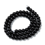 Natural Black Onyx Beads Strands, Dyed & Heated, Frosted, Round, 6mm, Hole: 2mm, about 65pcs/strand, 14.80 inch(37.6cm), 5Strand/Set