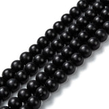 Natural Black Onyx Beads Strands, Dyed & Heated, Frosted, Round, 6mm, Hole: 2mm, about 65pcs/strand, 14.80 inch(37.6cm), 5Strand/Set