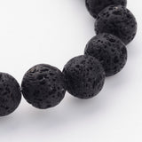 Natural Lava Rock Beads Strands, Black, Round, 8mm, Hole: 1mm, about 47pcs/strand, 15 inch, 20Strand/Set