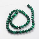 Gemstone Strands, Imitation Malachite, Round, Dyed, 8mm, Hole: 1mm, about 50pcs/strand, 14.5~15 inch, 10Strand/Set