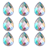 Imitation Taiwan Acrylic Rhinestone Cabochons, Flat Back, Faceted Teardrop, AB Color, Clear AB, 18x13x4mm, about 500pcs/bag