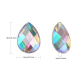 Imitation Taiwan Acrylic Rhinestone Cabochons, Flat Back, Faceted Teardrop, AB Color, Clear AB, 18x13x4mm, about 500pcs/bag