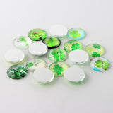 Half Round/Dome Four Leaf Clover Glass Cabochons, Mixed Color, 12x4mm, 200pcs/Set