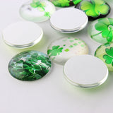 Half Round/Dome Four Leaf Clover Glass Cabochons, Mixed Color, 12x4mm, 200pcs/Set