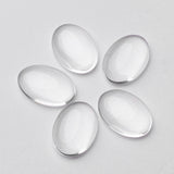 Transparent Glass Cabochons, Oval, Clear, 25x18mm, 5.4mm(Range: 4.9~5.9mm) thick, 100pcs/Set