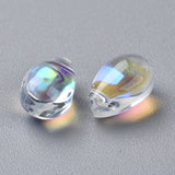 Transparent Glass Beads, Top Drilled Beads, Teardrop, Clear AB, 9x6x5mm, Hole: 1mm, 200pc/Set