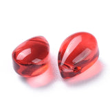 Transparent Glass Beads, Top Drilled Beads, Teardrop, Red, 9x6x5mm, Hole: 1mm, 200pc/Set