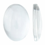 Transparent Oval Glass Cabochons, Clear, 18x13x4~5mm, 200pcs/Set