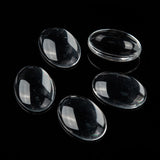 Transparent Glass Cabochons, Clear Glass Oval Cabochon for Cameo Photo Pendant Craft Jewelry Making, Clear, 25x18x5mm, 200pcs/Set