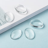 Transparent Glass Cabochons, Clear Glass Oval Cabochon for Cameo Photo Pendant Craft Jewelry Making, Clear, 25x18x5mm, 200pcs/Set