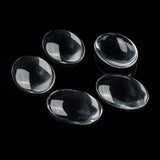 Transparent Oval Glass Cabochons, Clear, 40x30mm, 8mm(Range: 7~9mm) thick, 100pcs/Set