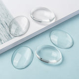 Transparent Oval Glass Cabochons, Clear, 40x30mm, 8mm(Range: 7~9mm) thick, 100pcs/Set