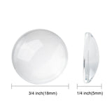 Transparent Glass Cabochons, Clear Dome Cabochon for Cameo Photo Pendant Jewelry Making, Clear, 17.5~18x5mm, 200pcs/Set