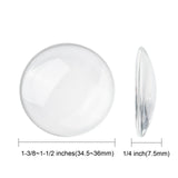 Transparent Glass Cabochons, Clear Dome Cabochon for Cameo Photo Pendant Jewelry Making, Clear, 34.5~36x7.5mm, 50pcs/Set