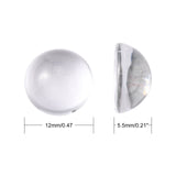 Transparent Half Round Glass Cabochons, Clear, 12~13x5.5~6.5mm, 200pc/Set