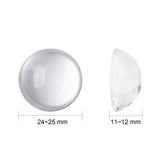 Transparent Half Round Glass Cabochons, Clear, 24~25x11~12mm, 100pc/Set