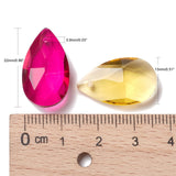 Glass Pendants, Crystal Suncatcher, Faceted, teardrop, Mixed Color, Size: about 13mm wide, 22mm long, 8mm thick, hole: 0.8mm, 100pc/Set