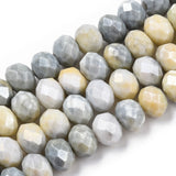 Faceted Electroplated Glass Beads Strands, AB Color Plated, Abacus, Light Grey, 8~8.5x6~6.5mm, Hole: 1.4mm, about 66~67pcs/strand, 15.35 inch~16.57 inch(39~41.1cm), 10Strand/Set